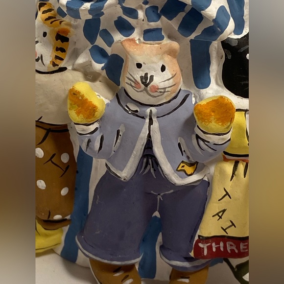 Vintage cat Ornament Dept 56 Christmas Storybook Village Three Little Kittens - Picture 8 of 16